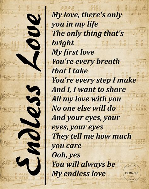 endless love lyrics|endless love song with lyrics.